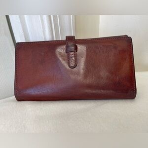 Coach Vintage Water Buffalo Brown Leather Wallet GUC